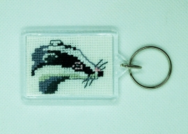 Badger Cross Stitch Keyring from Alison Perkins (56 x 42mm)