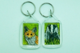 Badger and Fox Pen & Pencil Original Key Ring Set 45 x 35mm from Alison Perkins