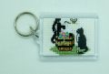 Cat & Waterpump Cross Stitch Keyring from Alison Perkins (56 x 42mm)