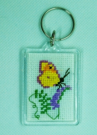 Clouded Yellow Butterfly Cross Stitch Keyring from Alison Perkins (56 x 42mm)