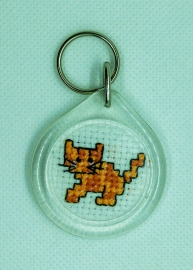Ginger Kitten Cross Stitch Keyring from Alison Perkins (40 x 40mm)
