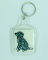 Sitting Dog Cross Stitch Keyring from Alison Perkins (43 x 52mm)