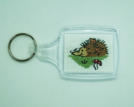 Snuffling Hedgehog Cross Stitch Keyring from Alison Perkins (50 x 42mm)